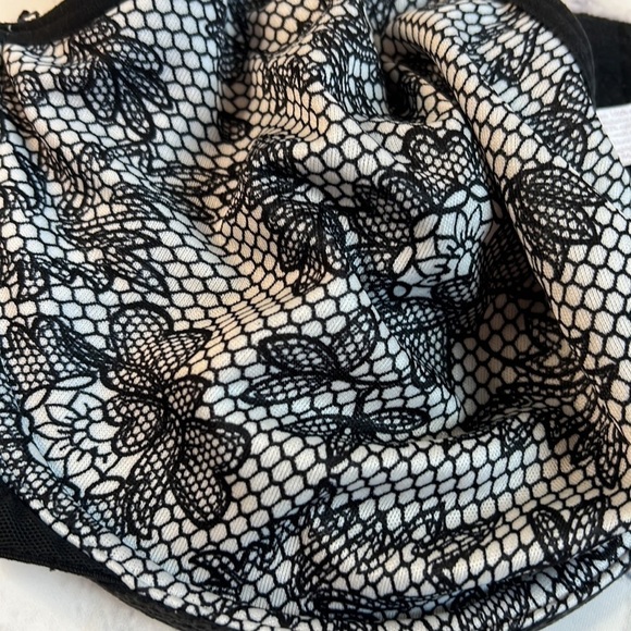 Cacique black and white lace print unlined underwire bra size 40DD - Picture 3 of 7